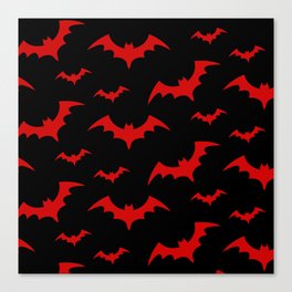 Halloween Bats Black & Red Canvas Print