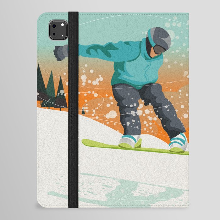 Snowboard Jump iPad Folio Case