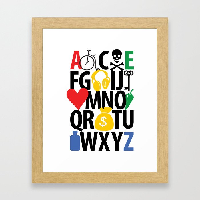 alphabet collection Framed Art Print
