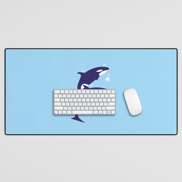 Sealife (Whales) - Pale Blue Desk Mat