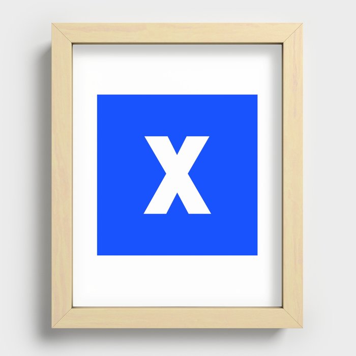 letter X (White & Blue) Recessed Framed Print