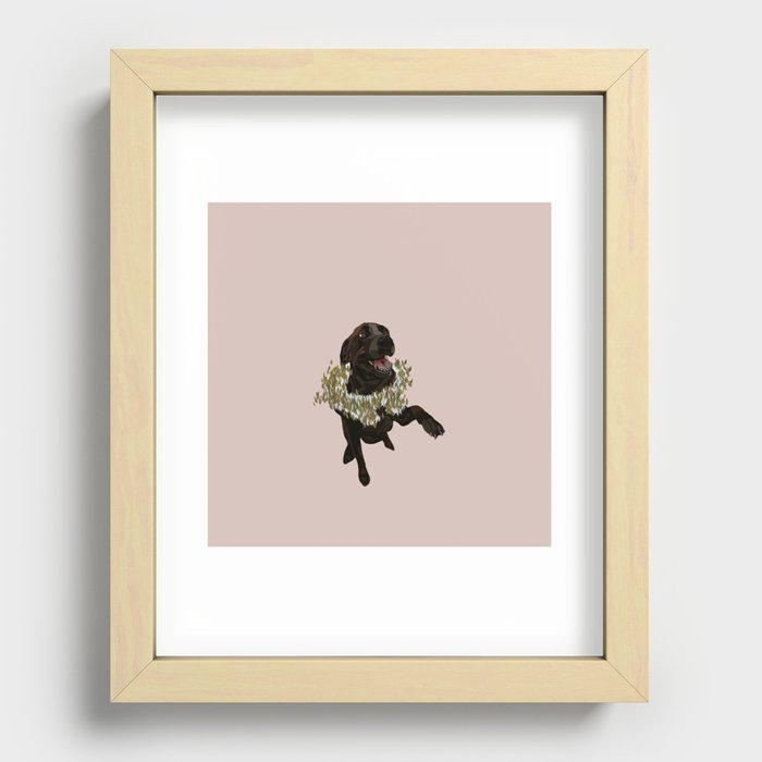 Lincoln the Lab in Pink Recessed Framed Print