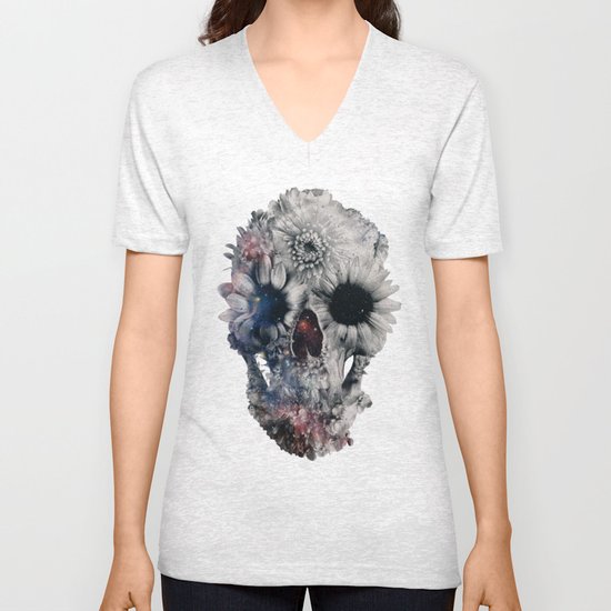 Floral Skull 2 Unisex V-Neck