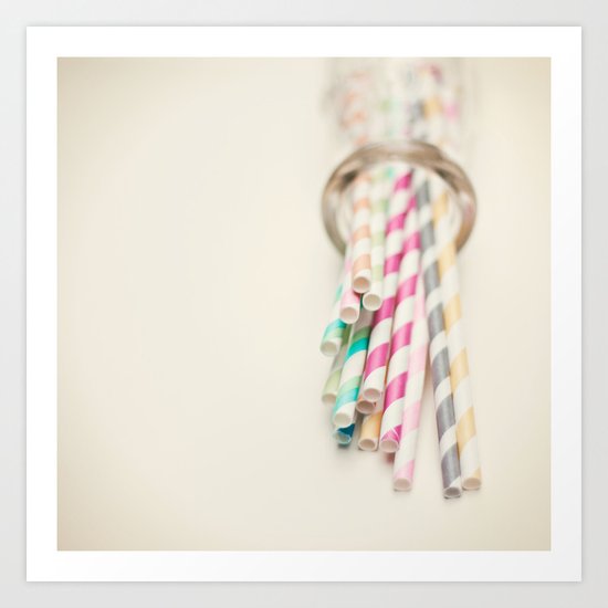 Retro Straws I Art Print