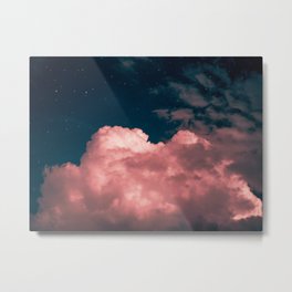 Pink Midnight Clouds Mountain Star Night Sky Fantasy Photography Metal Print | Sky, Midnight, Clouds, Photo, Fantasy, Pink, Mountain, Starnight 