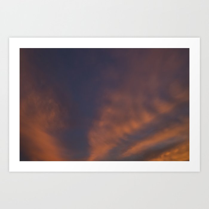 Navy and Coral Cloud Abstract, Provincetown Art Print
