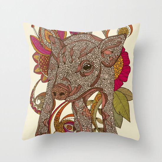 Paisley Piggy Throw Pillow