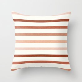 terra cotta stripes  Throw Pillow