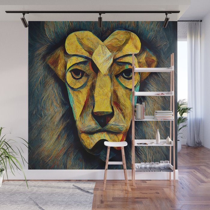 Abstract Lion Head Wall Mural