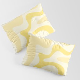 Retro Liquid Swirl Abstract Square in Soft Pale Pastel Yellow Pillow Sham