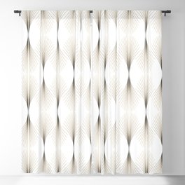 Art Deco White/Gold Pattern Blackout Curtain
