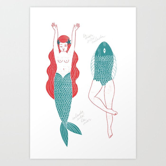 Mermaid Art Print by Romina Martí | Society6