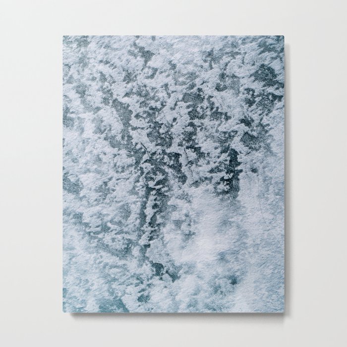 Aerial abstract Ice Patterns - Landscape Photography Metal Print