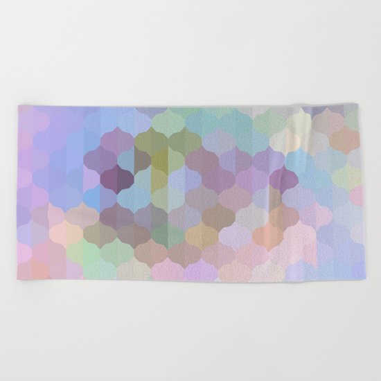Pastel Geometric Abstract Beach Towel
