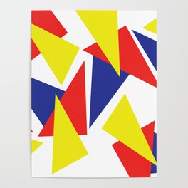 Colorful Primary Color Triangle Pattern Poster