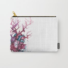 Sanguine Carry-All Pouch | Surrealism, Painting, Rose, Heart, Vains, Watercolor, Vines, Tree 