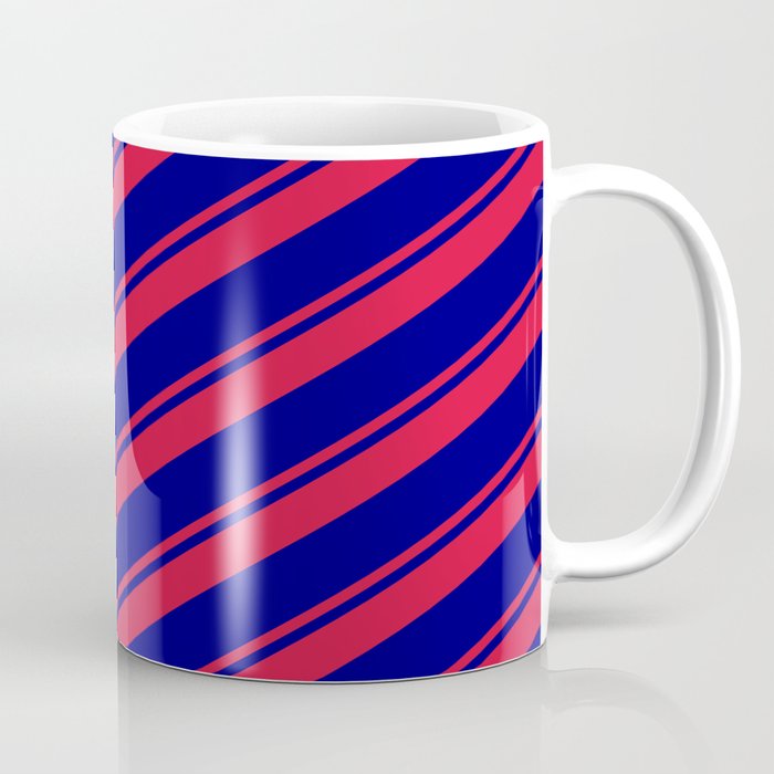 Crimson and Blue Colored Lines/Stripes Pattern Coffee Mug