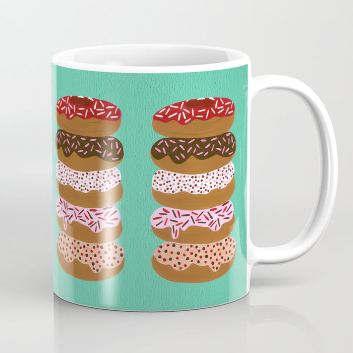 Stacked Donuts on Mint Coffee Mug