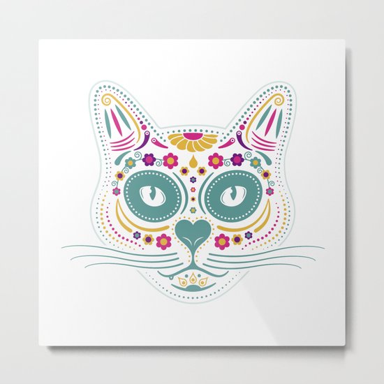 Gato De Los Muertos Metal Print