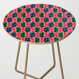Modern Abstract Bubble Pattern Hot Pink Side Table