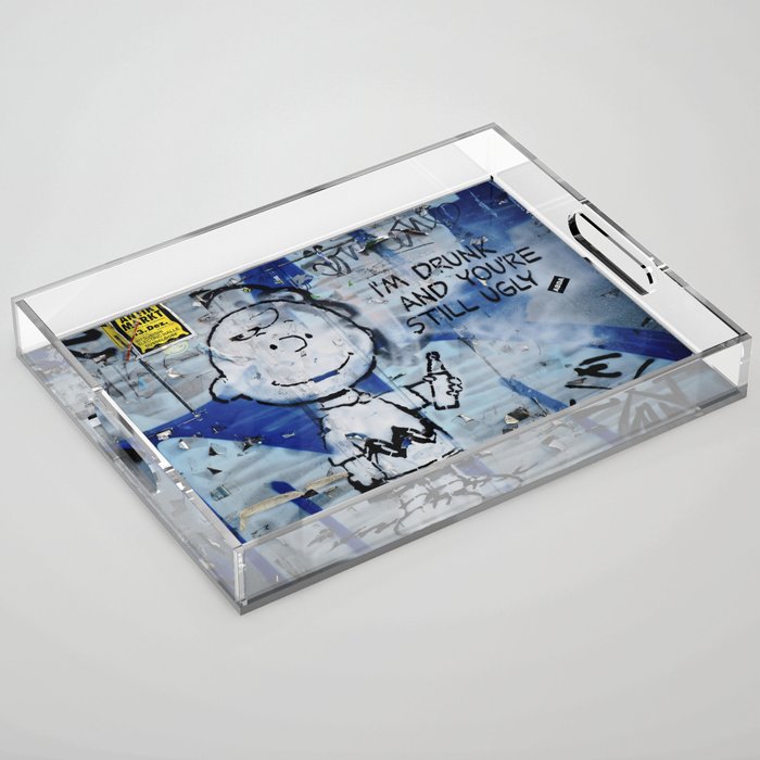 Charlie Brown Cartoon Graffiti Acrylic Tray