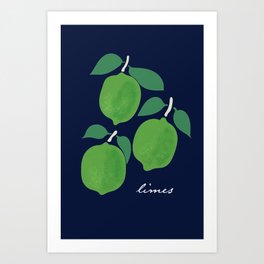 Limes Fruit Print Kitchen Decor Art Print