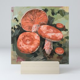 Coral Milk Cap Mushroom-2 Mini Art Print