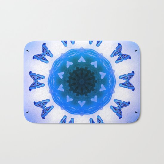 All things with wings (blue) Bath Mat