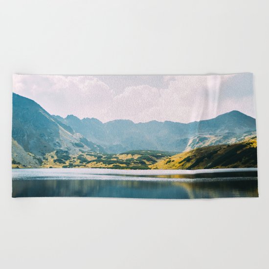 Autumn Mountain Lake Beach Towel