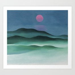 Pink Moon over Water (1924) by Georgia O'Keeffe Art Print
