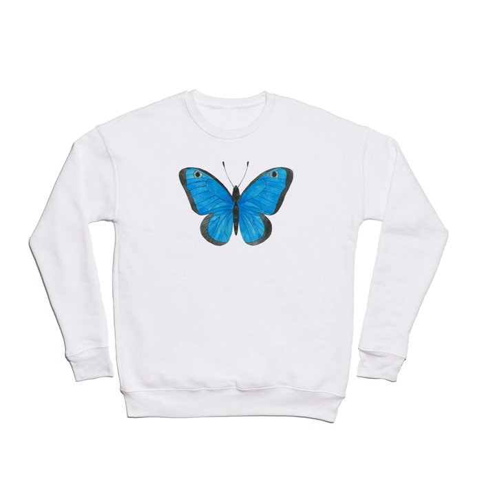 Morpho Butterfly Illustration Crewneck Sweatshirt