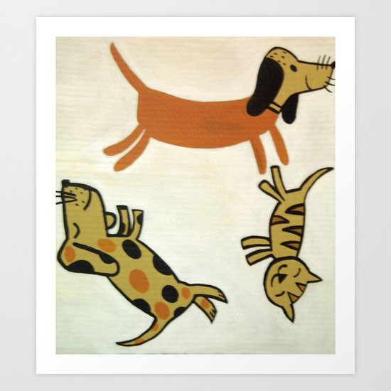 Cats and Dogs Art Print