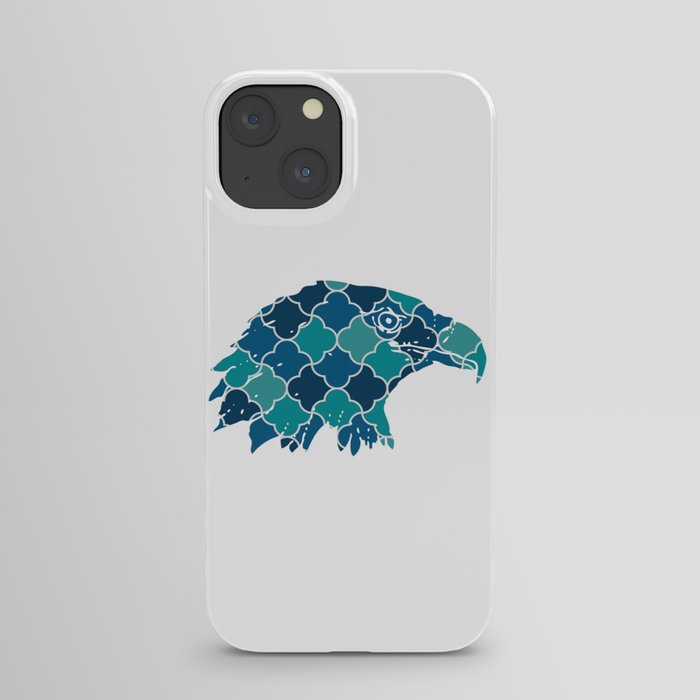 EAGLE SILHOUETTE HEAD WITH PATTERN iPhone Case