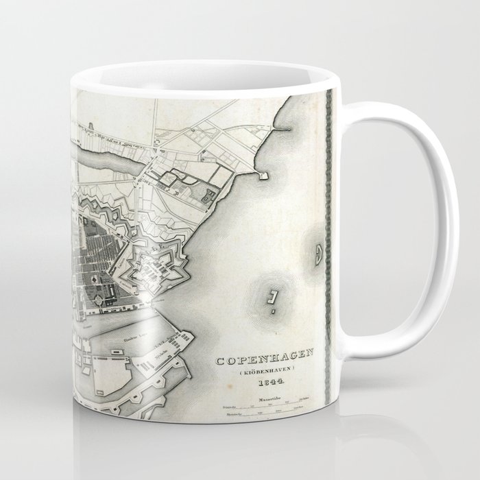 Plan of Copenhagen - 1844 Vintage pictorial map Coffee Mug