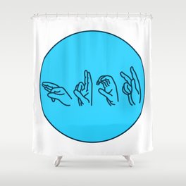Rude Sign Language Shower Curtain
