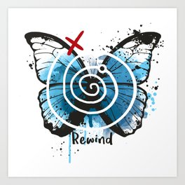 Rewind butterfly life is strange Art Print