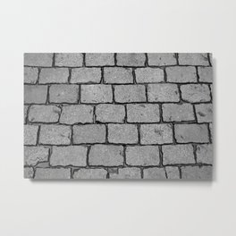 Cobblestone Street - Stone texture Metal Print
