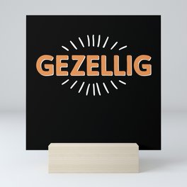 Gezellig Dutch Tupil Netherlands Windmill Floral Mini Art Print
