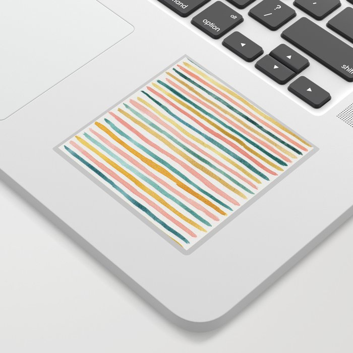 Pink, Teal, and Gold Stripes Sticker