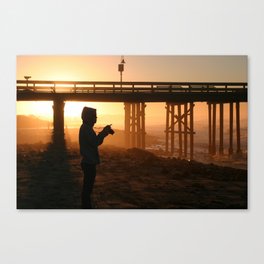Photographer At Sunset Canvas Print