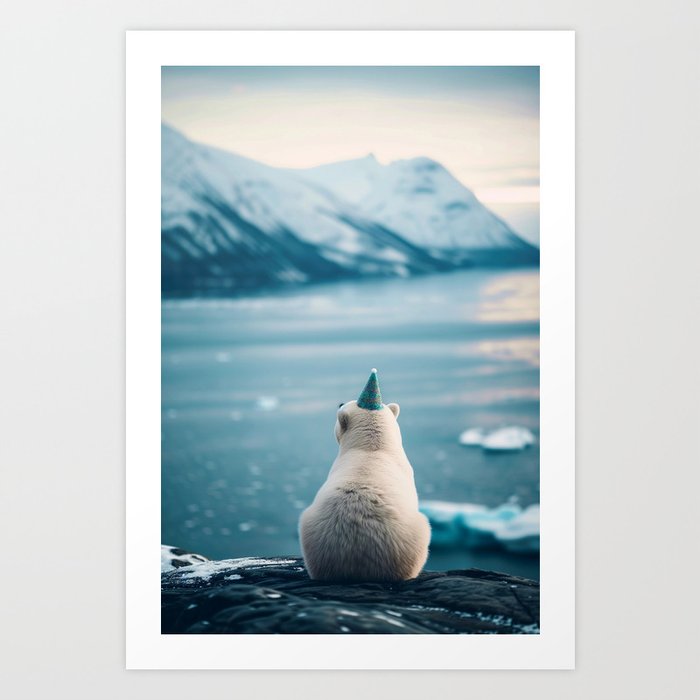Polar Bear the morning after the Party Art Print