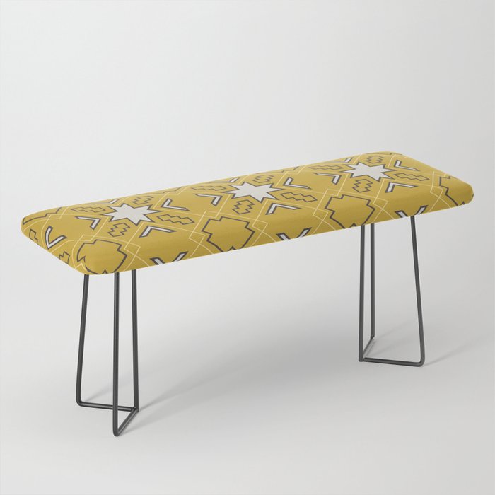 Ethnic pattern in yellow Bench
