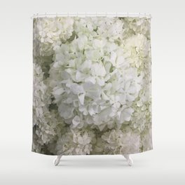 White Hydrangea Shower Curtain