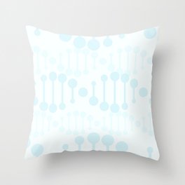 DNA genetics seamless pattern. Blue background. Chromosomal genetic spiral illustration Throw Pillow