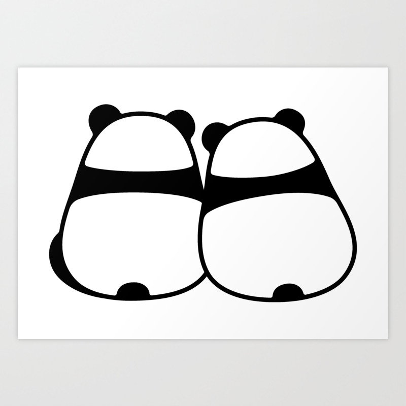 Cute cartoon panda couple Art Print by Irmirx | Society6