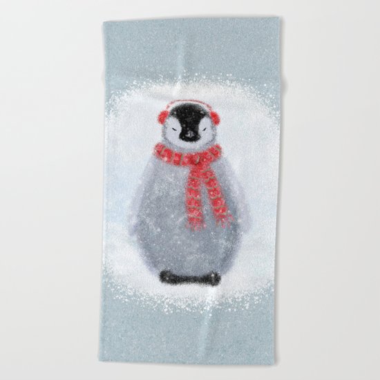 Chilly Little Penguin Beach Towel