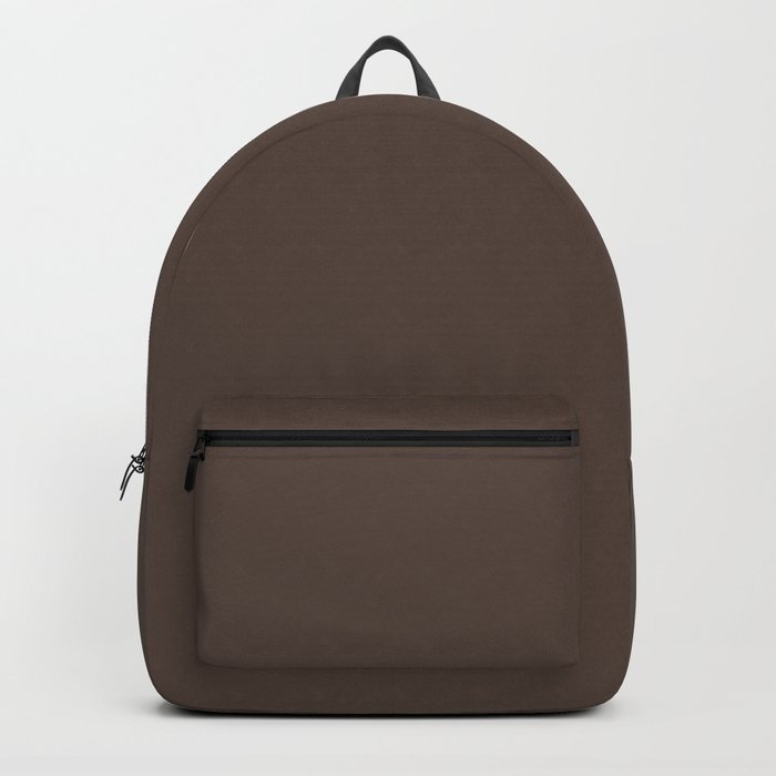 Dark Brown Solid Color Pairs Pantone Cocoa 19-1119 TCX Shades of Brown Hues Backpack