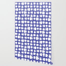 Mid Century Modern Abstract Pattern Navy Blue 2 Wallpaper