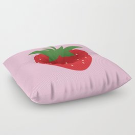 Fruit Market Print Pink Strawberry Print Fruit Art Modern Decor Food Art Abstract Floor Pillow