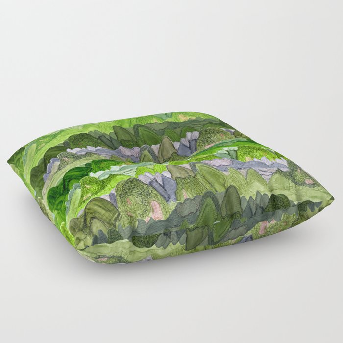 Green Mountains Floor Pillow